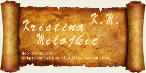 Kristina Milojkić vizit kartica